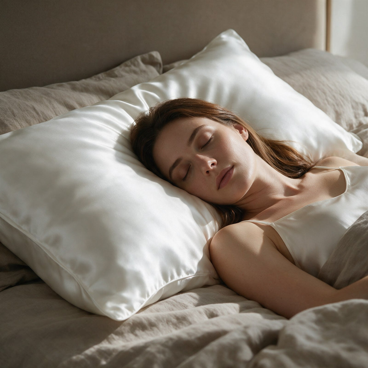 Dormir sur la soie, la peau préservée des frottements