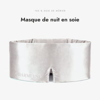 Masque de nuit en soie Gris Perle, 100 % soie de mûrier