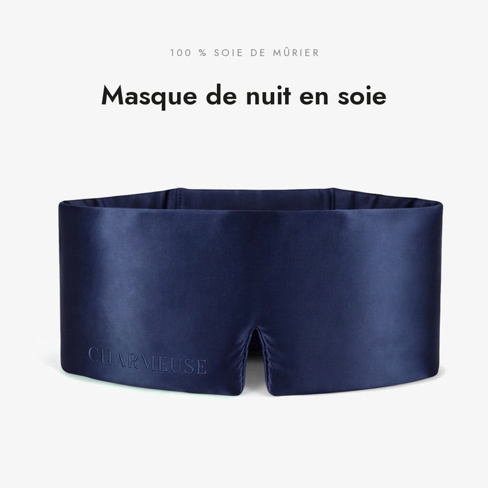 Masque de nuit en soie Saphir Nuit, 100 % soie de mûrier