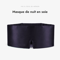 Masque de nuit en soie Velours Noir, 100 % soie de mûrier