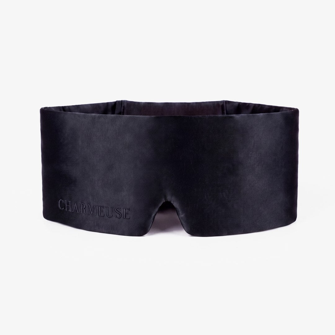 Masque de nuit en soie Velours Noir