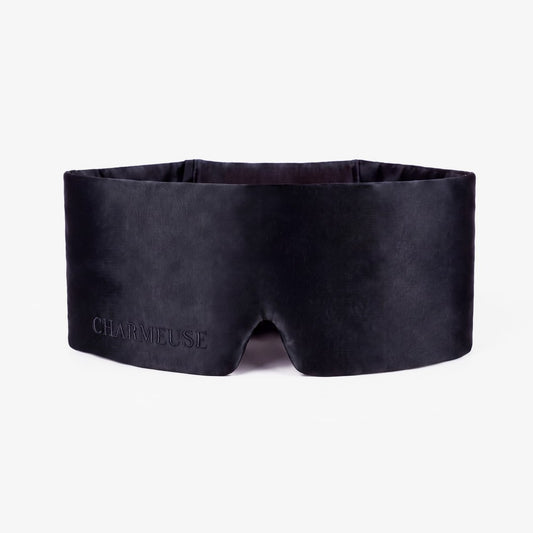 Masque de nuit en soie Velours Noir