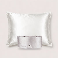 Duo taie d'oreiller Blanc Ivoire et masque Gris Perle