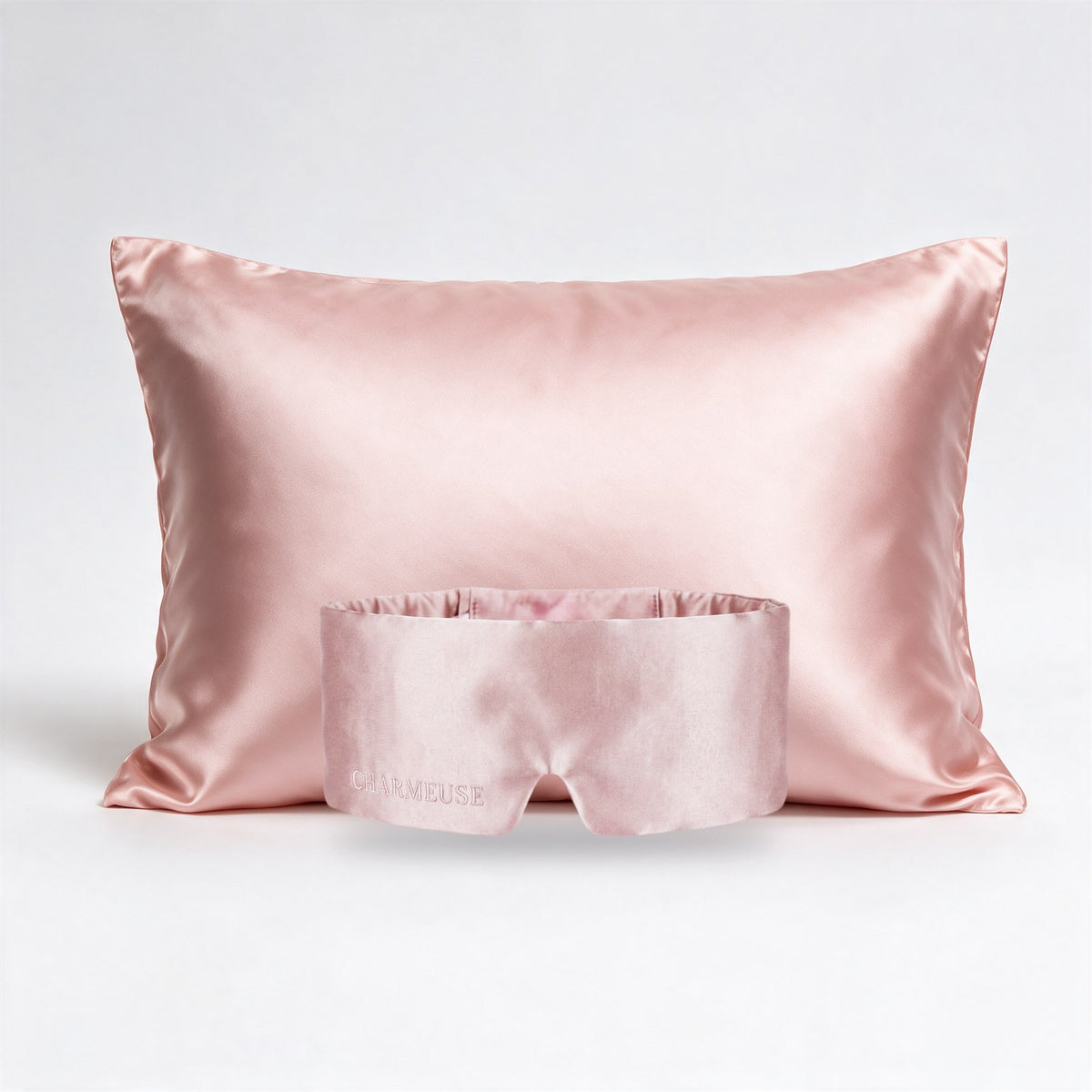Duo masque et taie d'oreiller en soie Rosée de Mai