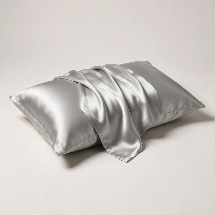 Taie d'oreiller en soie Gris Perle